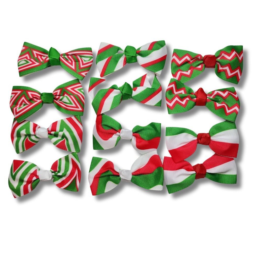 Toddler Little Girl's Holiday Themed Hair Bow Set (12 total) NWT
